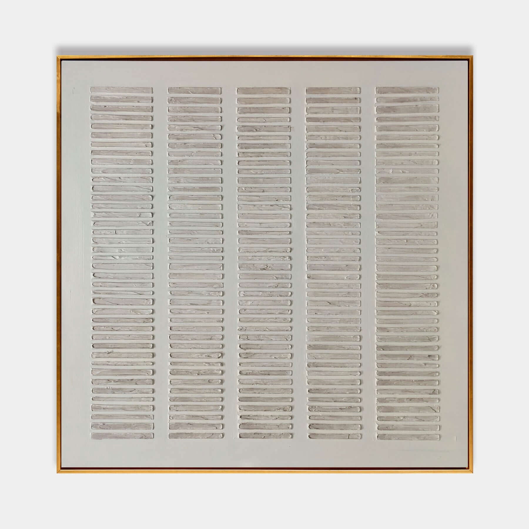 Silent Cadence: Minimalist Textured White Wall Art with Architectural Relief