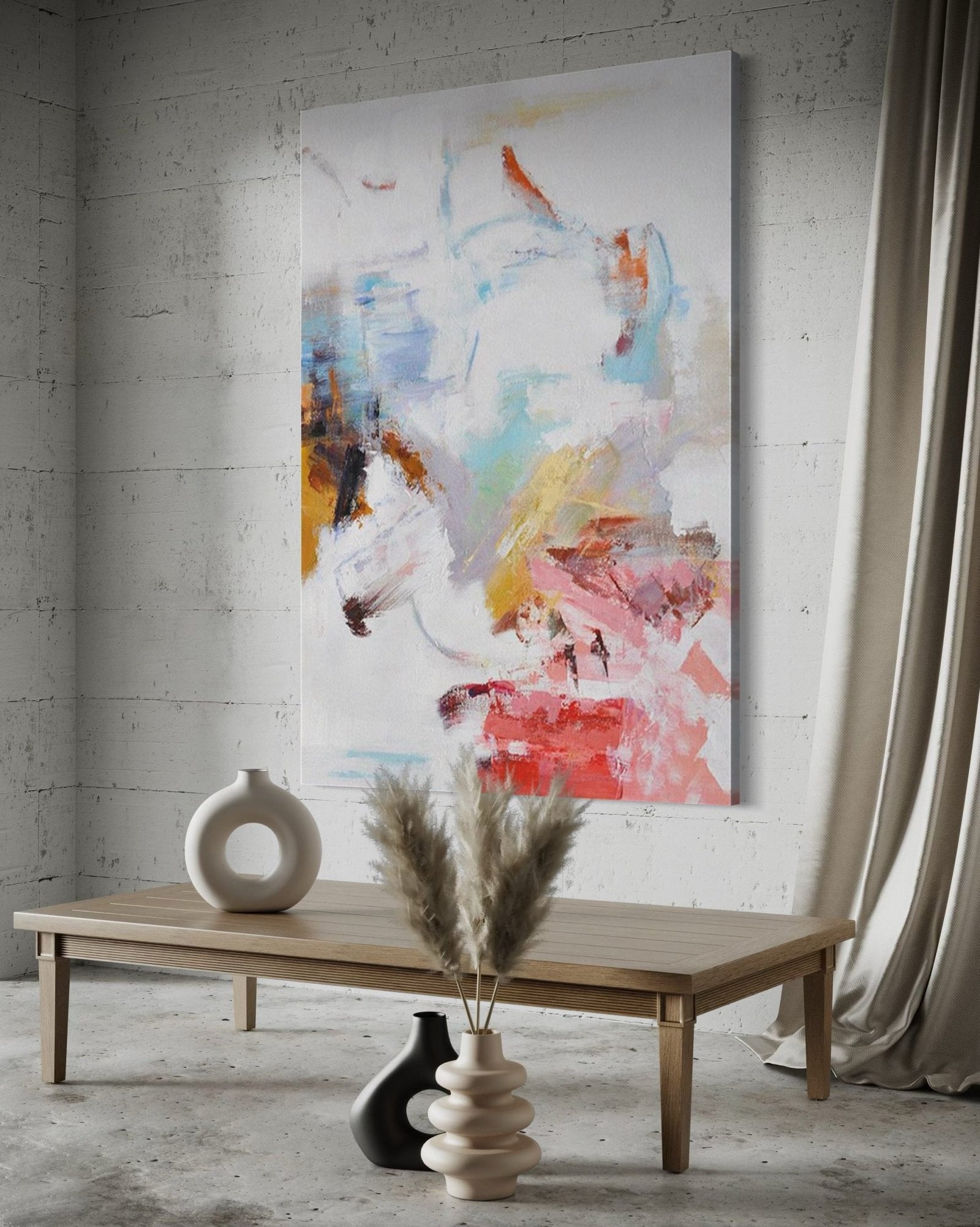 Fleeting Joy: A Vibrant Contemporary Abstract Canvas Painting