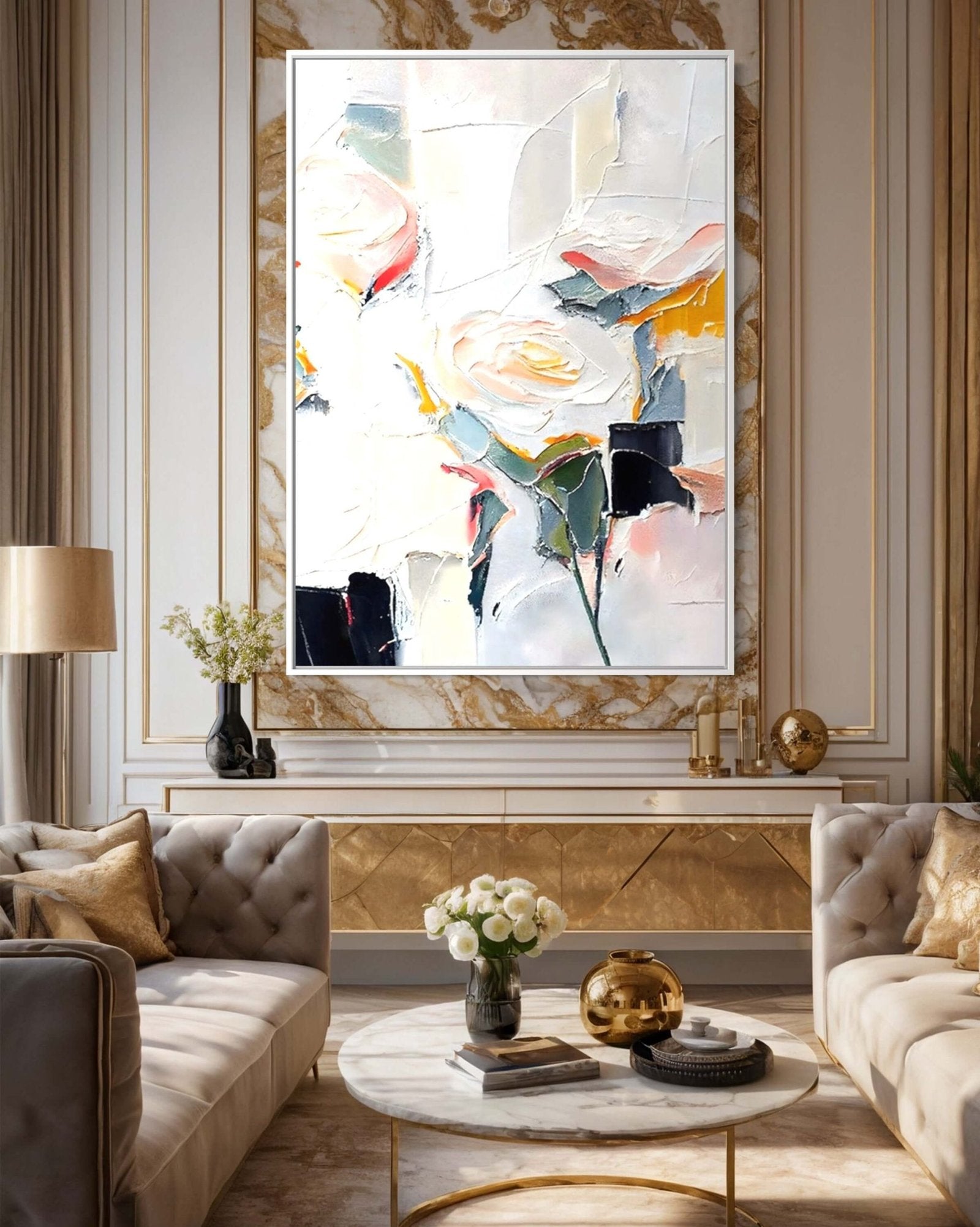 First Blush: A Sophisticated Contemporary Abstract Canvas Painting