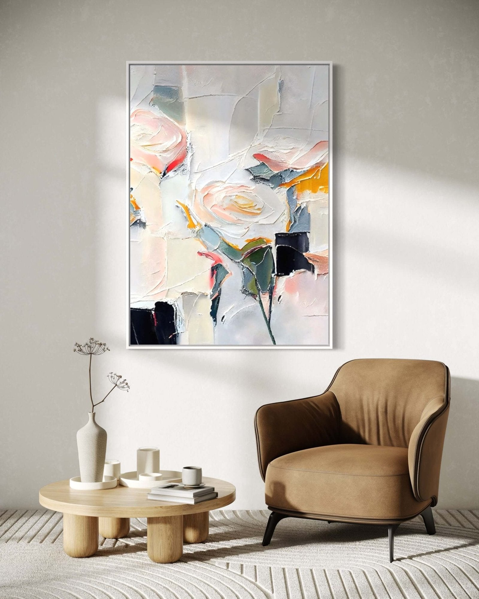 First Blush: A Sophisticated Contemporary Abstract Canvas Painting