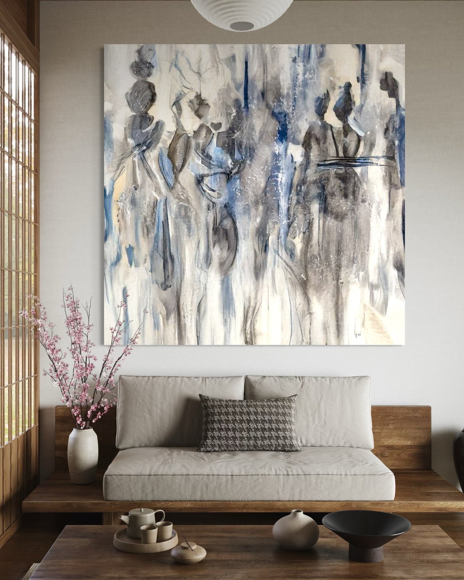 Ethereal Procession: A Contemporary Abstract Portrait Wall Art