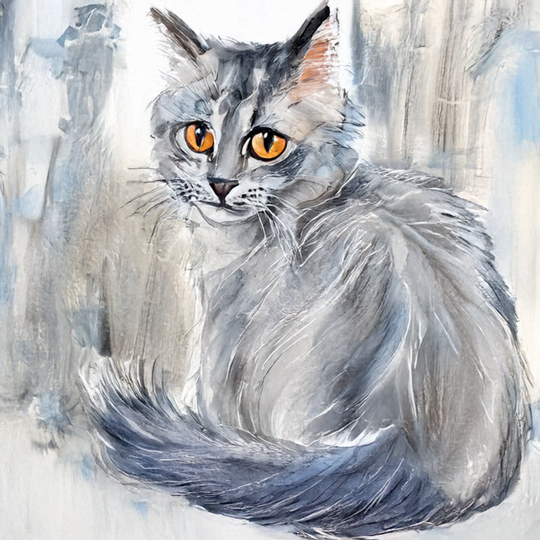 Amber Gaze: A Soulful Cat Wall Art for Modern Nursery Decor