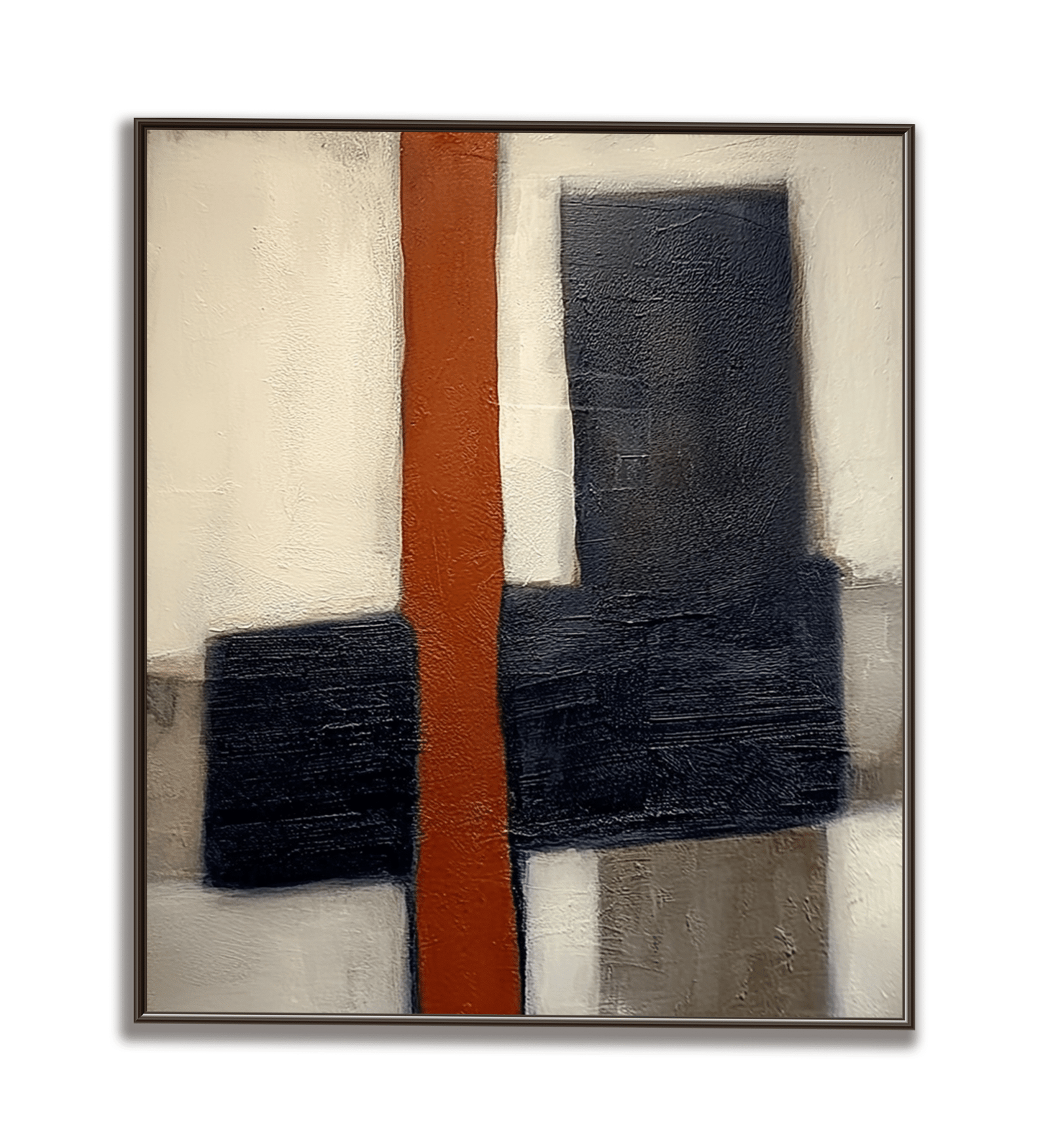 Intersection: Bold Textured Geometric Abstract Painting for Minimalist Wall Decor