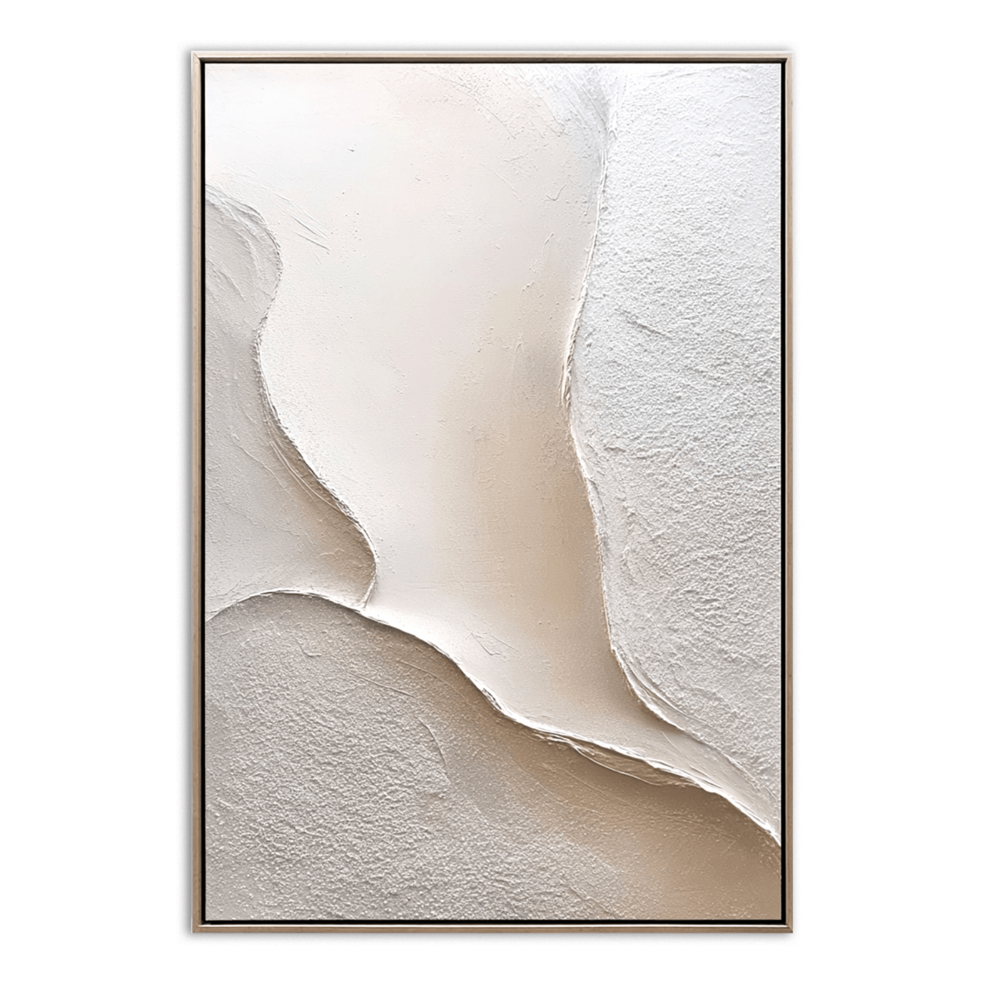Minimalist Beige White Abstract Painting - Textured Wall Art Canvas - Oil Painting for Living Room Bedroom Office Entryway Hallway