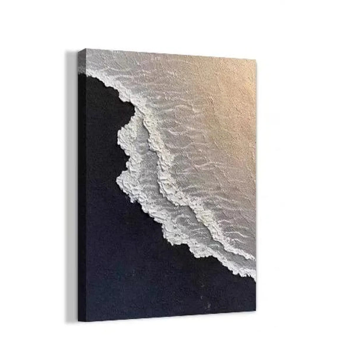 Midnight Tide: A Textured Abstract Beach Art for Modern Office Decor
