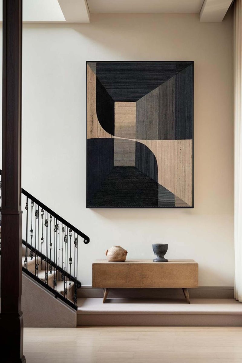 Inner Sanctum: A Sophisticated Geometric Abstract Wall Art for Modern Spaces
