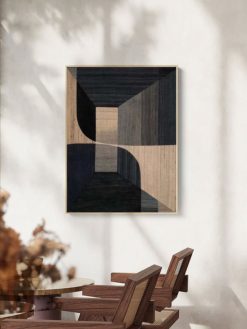 Inner Sanctum: A Sophisticated Geometric Abstract Wall Art for Modern Spaces