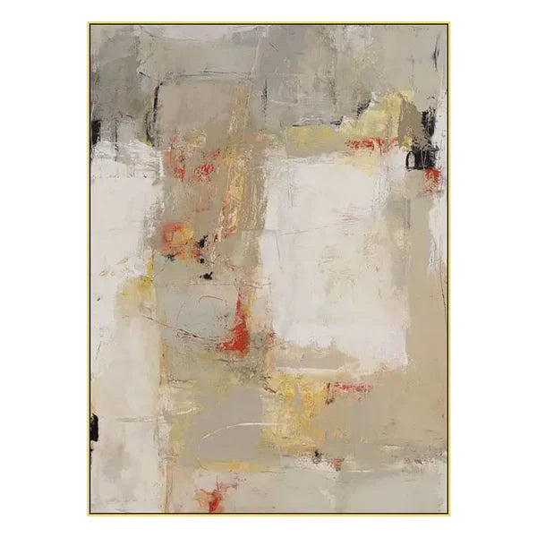 Urban Calm: A Neutral Abstract Art Painting for Living Room Decor