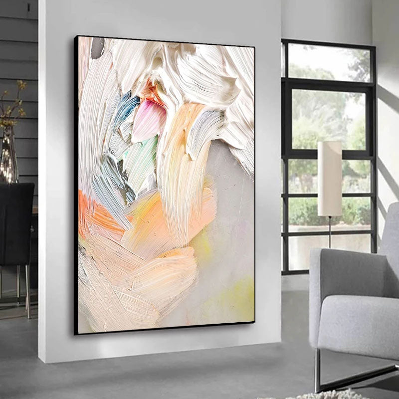 Gentle Strokes: A Pastel Abstract Art Painting for Bedroom Decor