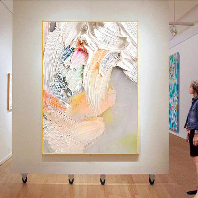 Gentle Strokes: A Pastel Abstract Art Painting for Bedroom Decor