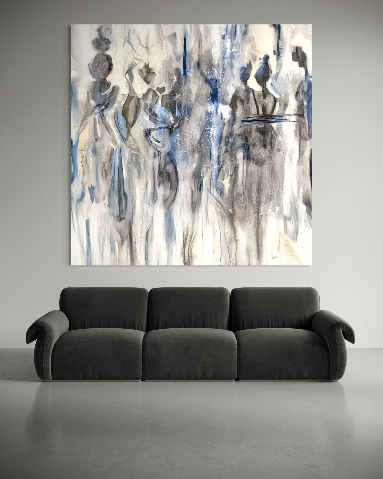 Ethereal Procession: A Contemporary Abstract Portrait Wall Art