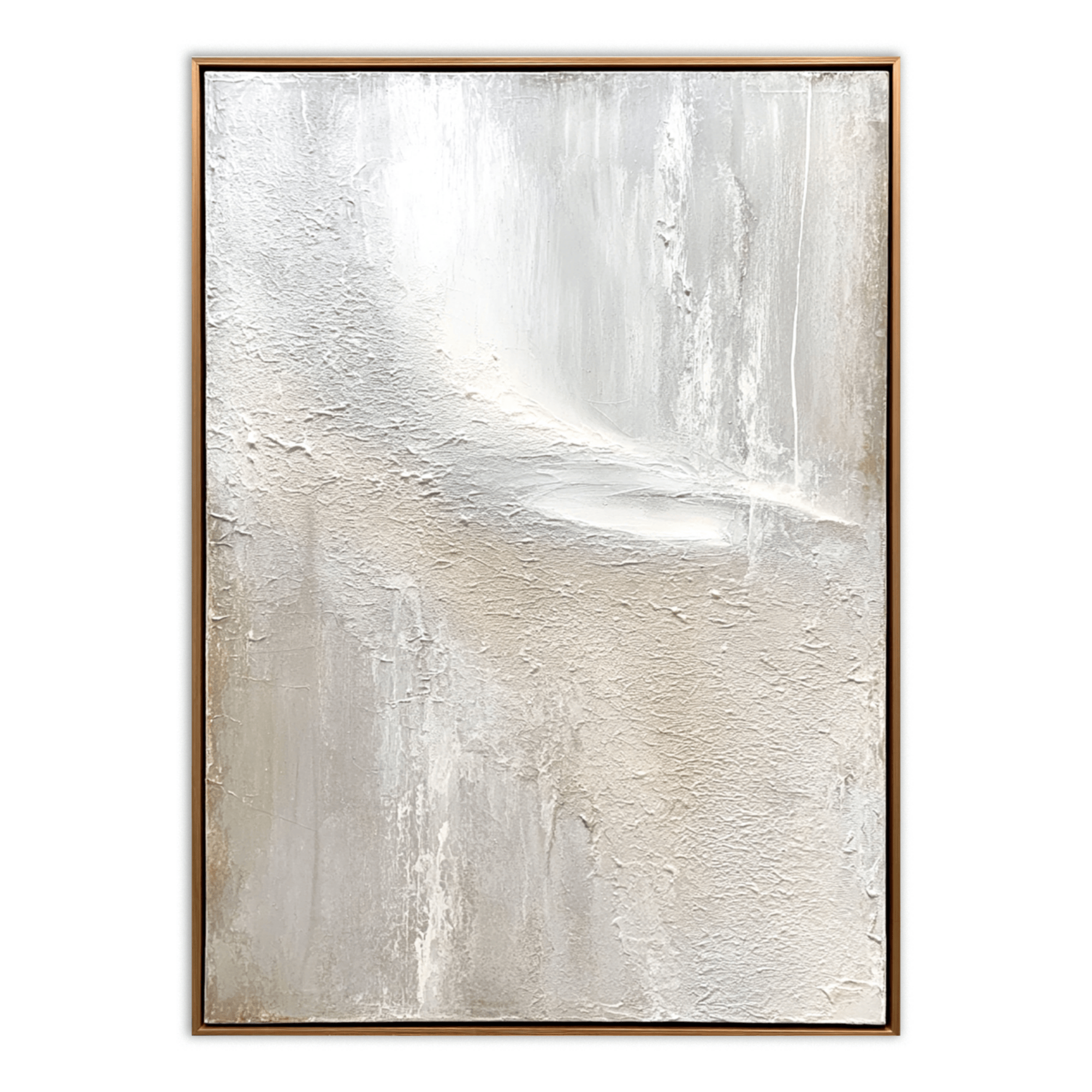 Minimalist Neutral Abstract Painting - Beige White Textured Wall Art Canvas - Oil Painting for Living Room Bedroom Office Entryway Hotel