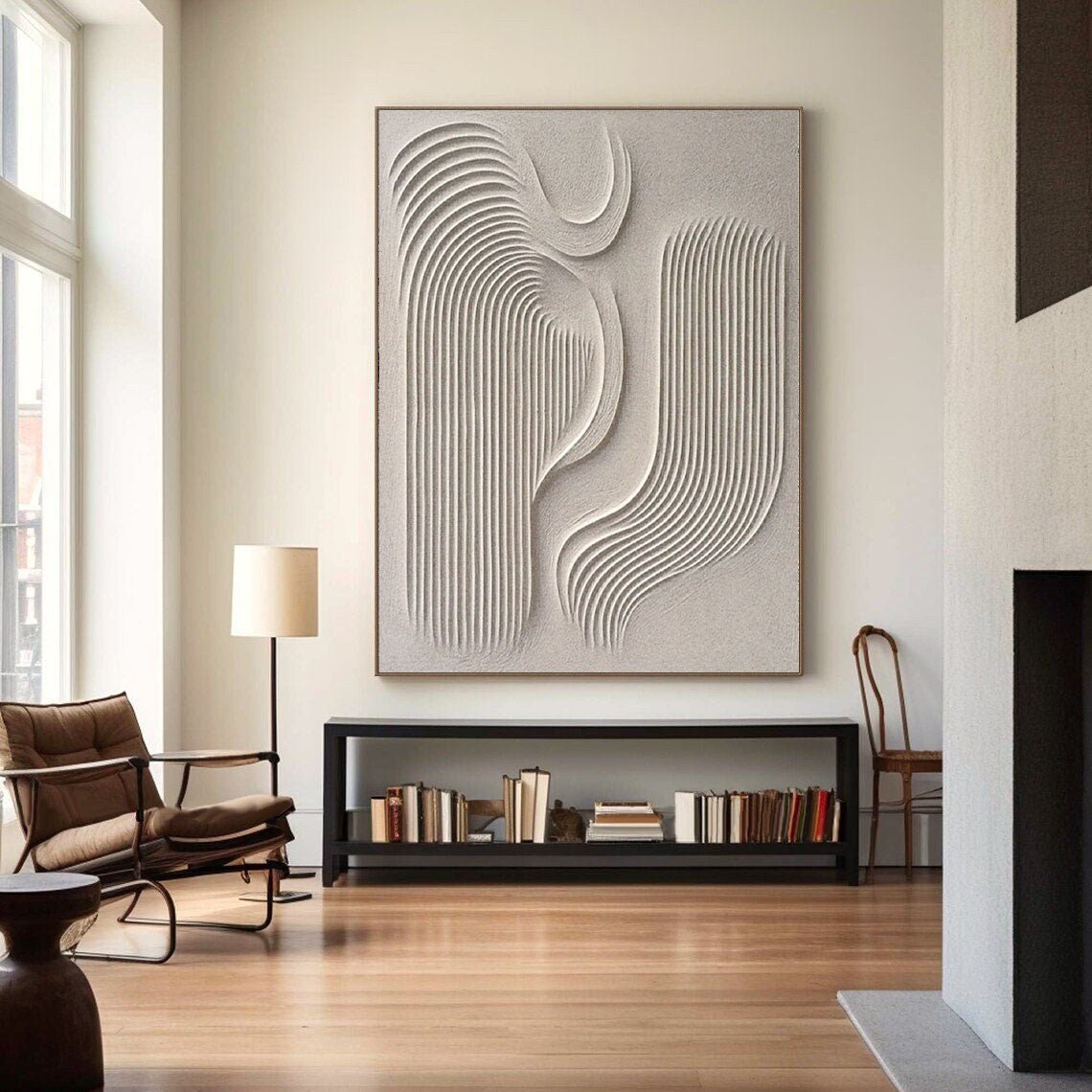 Zen Garden Rhythms: A Sculptural Wabi Sabi Abstract Wall Art